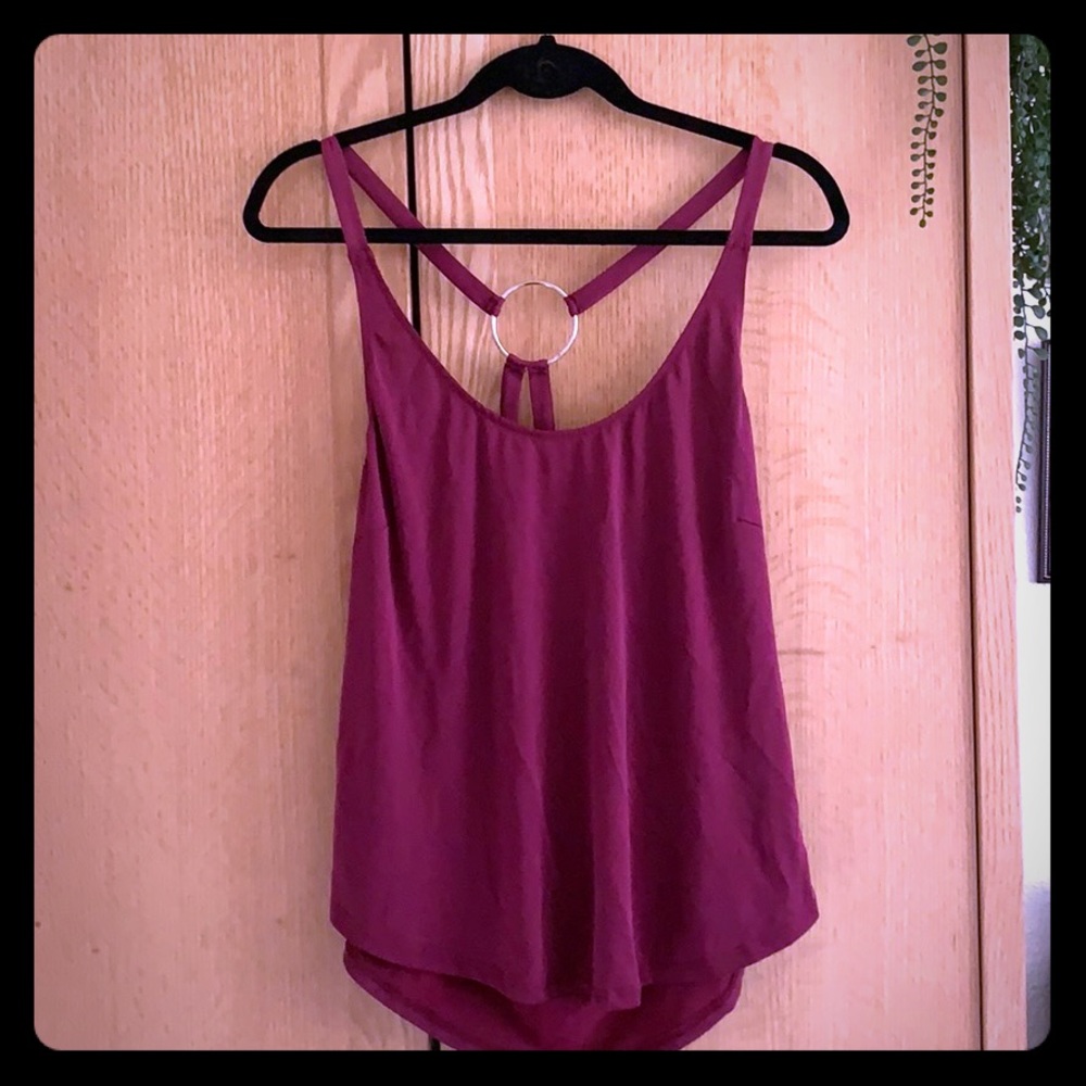BNWT burgundy tank top with decorative back